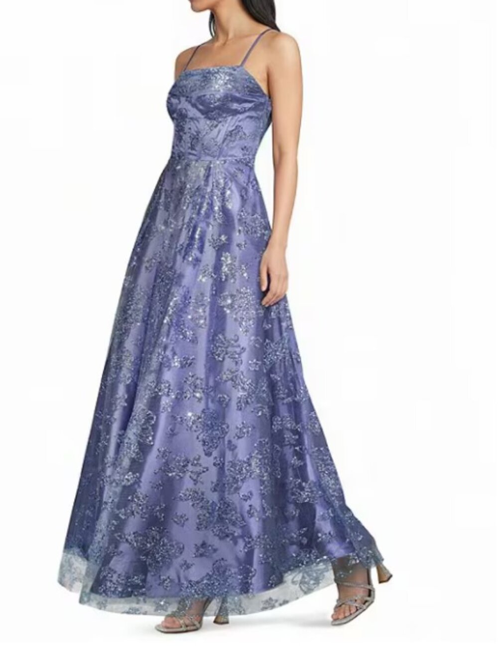 Blondie Nites Glitter Butterfly Ballgown – Periwinkle – Size 3 NWT